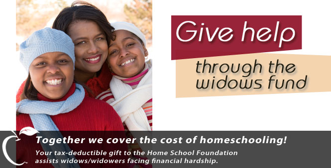 Enable widows/widowers to continue homeschooling by helping them with curriculum and other needs. Donate now!